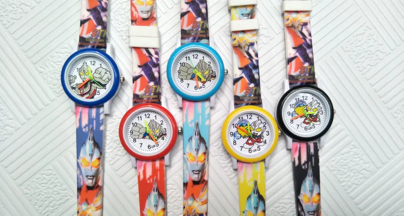 Аниме мультфильм Супермен Альтман игрушки детские часы для мальчиков и девочек детские часы Модные Детские кварцевые наручные часы