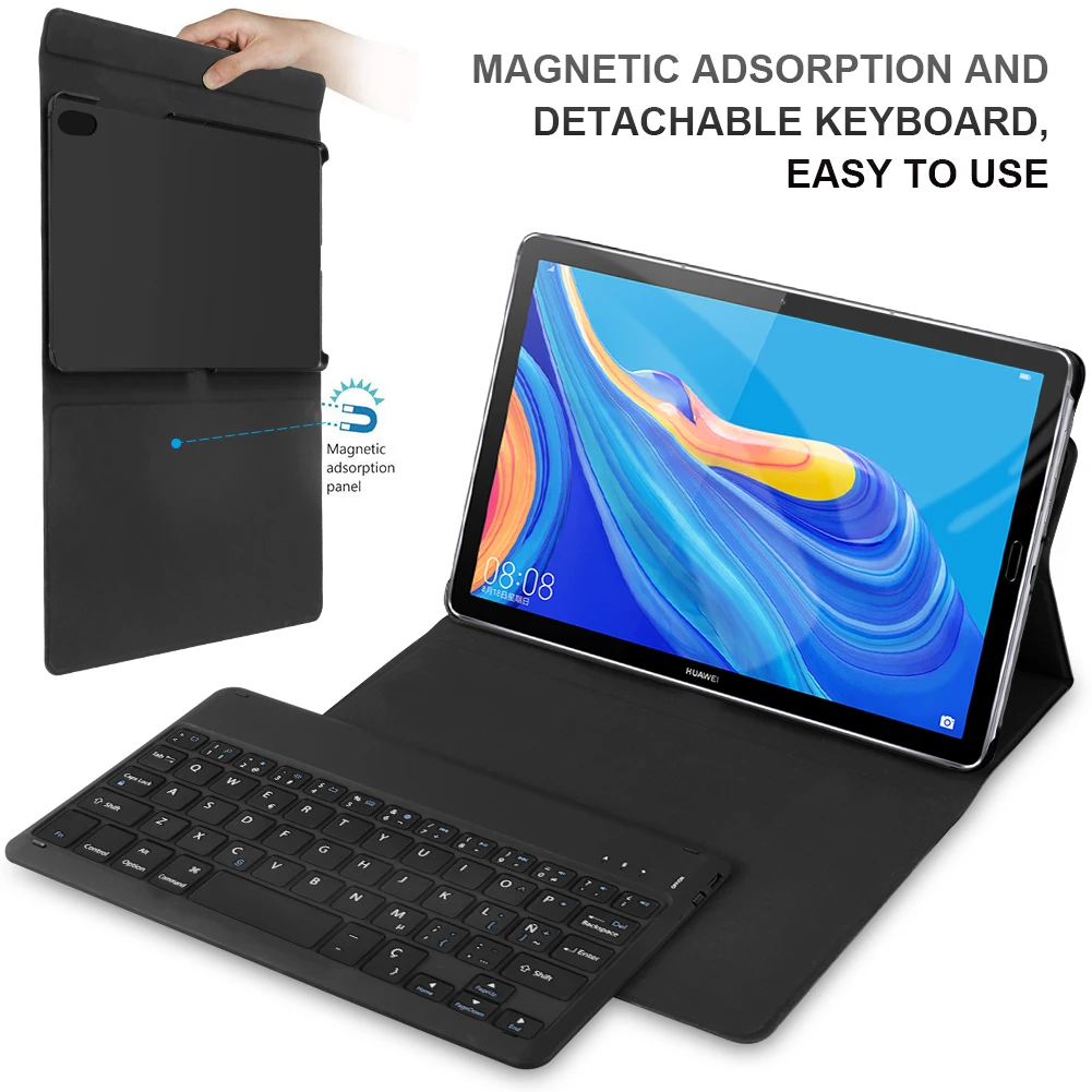 

for Huawei MediaPad M6 10.8 2019 Tablet Spanish USA French Bluetooth Keyboard Detachable Keyboard Leather Magnetic Case