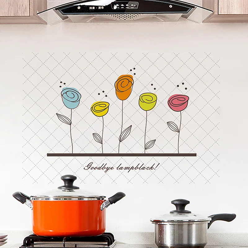 

60*90cm Sticker Kitchen aluminum foil waterproof decorative tile stickers home decor kitchen accessories wall stickers