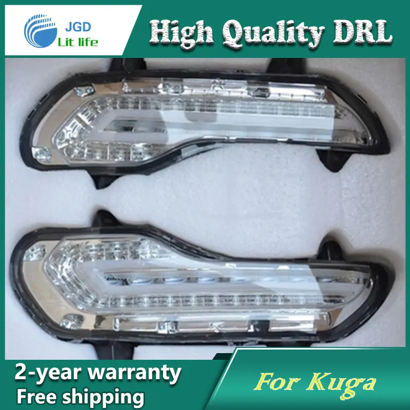 

Free shipping !12V 6000k LED DRL Daytime running light case for Ford Kuga fog lamp frame Fog light Car styling