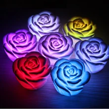 10 шт./лот светодиодной роза свет на батарейках Свет Романтический День Святого Валентина Украшения Партии Ночь лампы Красочные