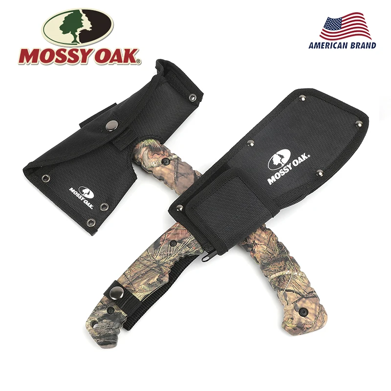 

MOSSY OAK 2PC Hunting Axe and Machete Set Camping Tool Kits Survival Gear Outdoor Tool Set Camo Handle