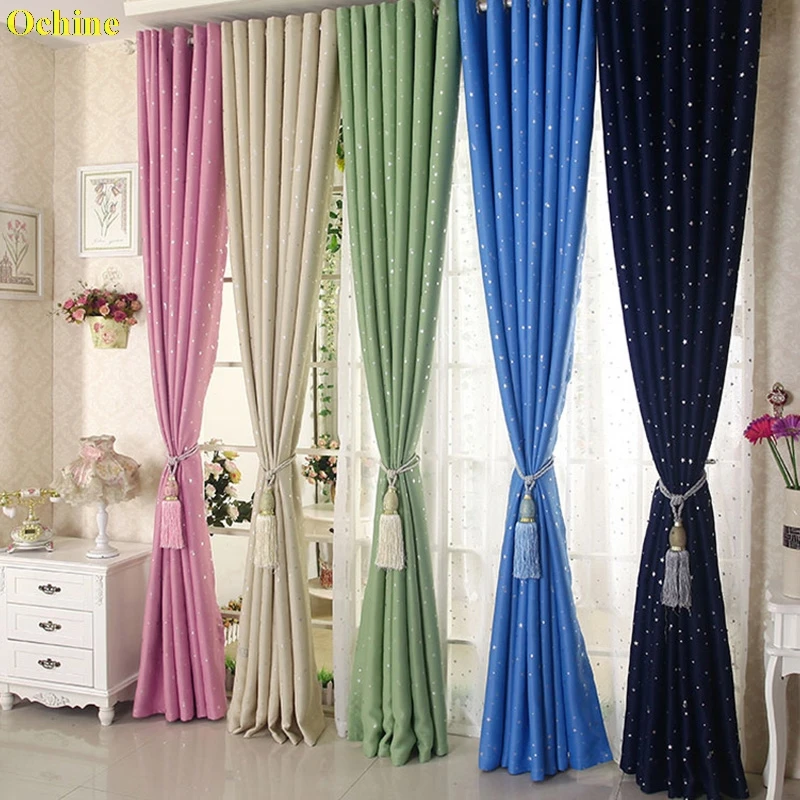 

OCHINE 100cm X 130cm/250cm Door Window Panel Divider Room Star Curtain Decorative Home Room Curtains 5 Colors Y1