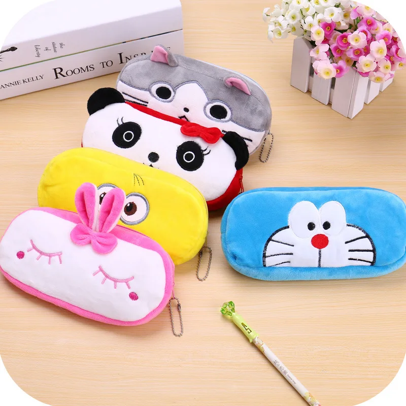 Plush Wallet Best Selling Cartoon Animal Large Capacity Pencil Bag Student Stationery Box Storage Bag Plush 3