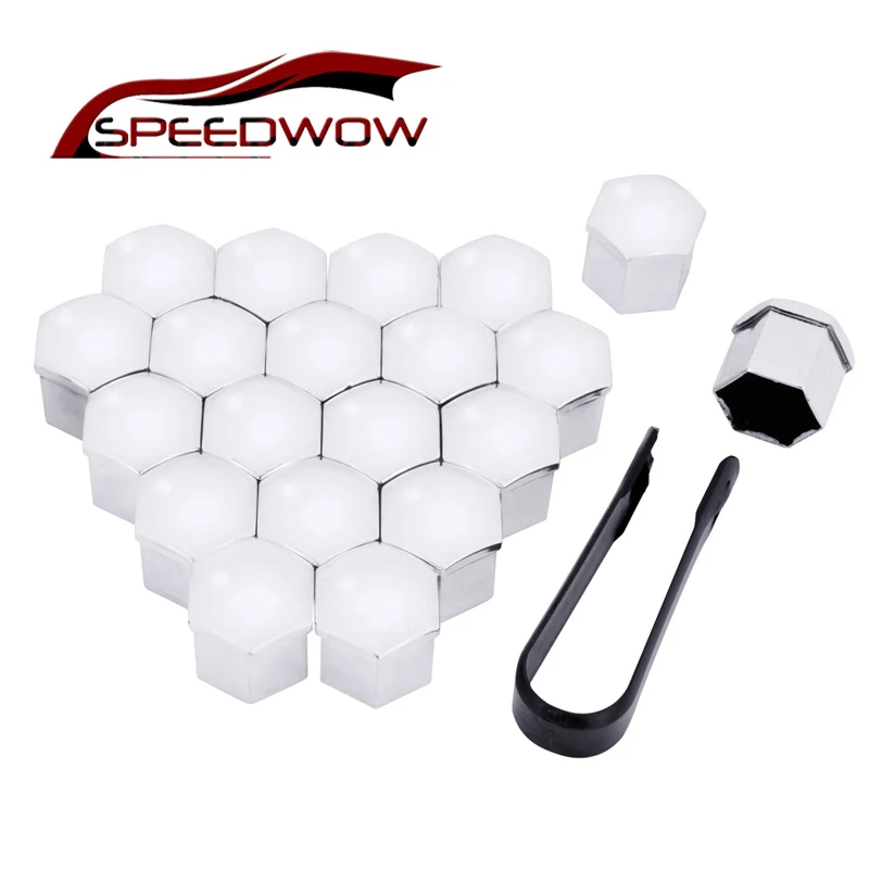 SPEEDWOW 20Pcs Car Wheel Nut Bolt Head Caps Auto Hub Screw Cover 21mm