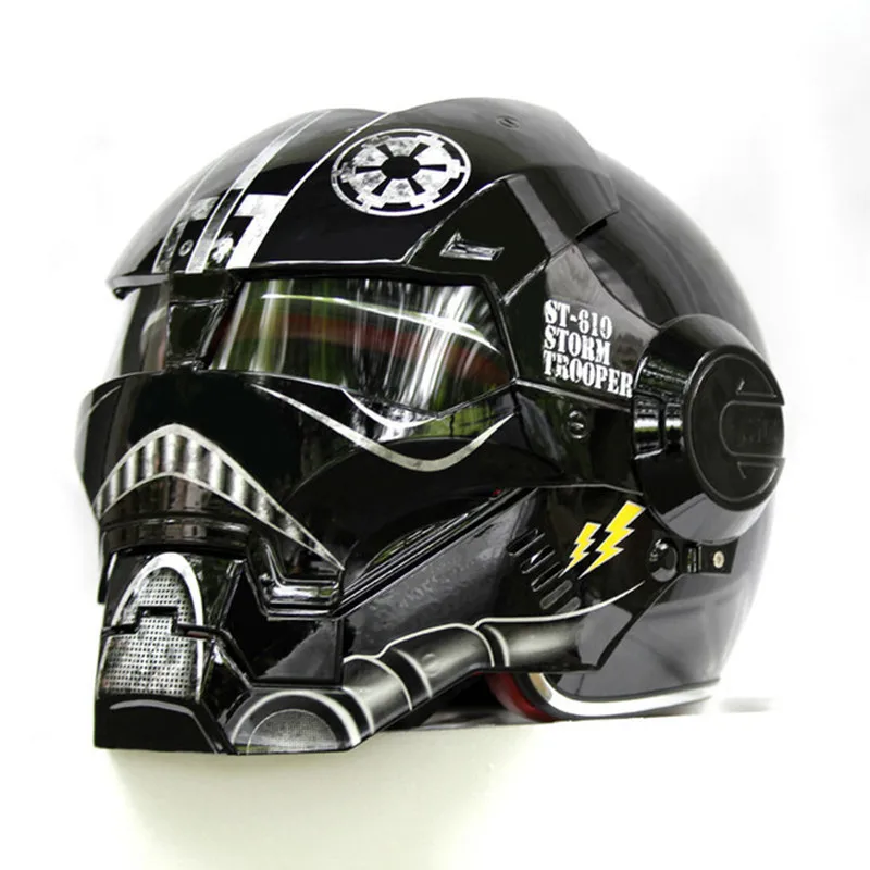 

NEW Black Star Wars IRONMAN Iron Man helmet motorcycle helmet half open face helmet 610 ABS motocross size S-XL