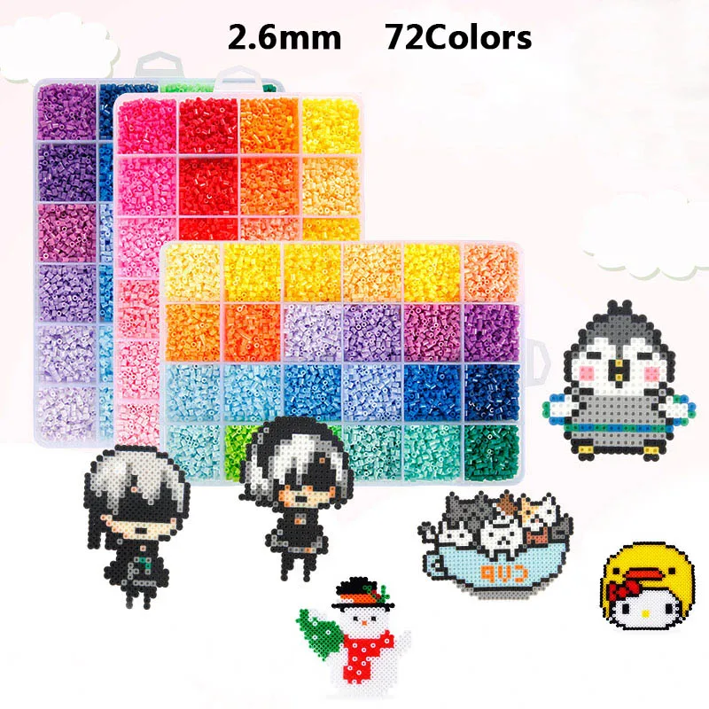 

2.6mm 72 Colors 39000pcs EVA Hama Beads Set Toy Mini DIY Beads Template Building Kits Learning Toys For Children