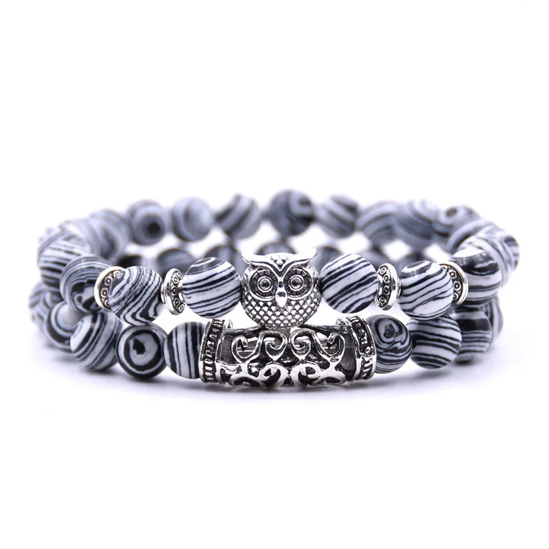 Bracelet Jewelry bracelet jewelry YIZIZAI Owl Bracelet Jewelry Stone Bracelets Men Women Pulseira Masculina Feminina Bileklik Pulseras Mujer Bijoux Armband set
