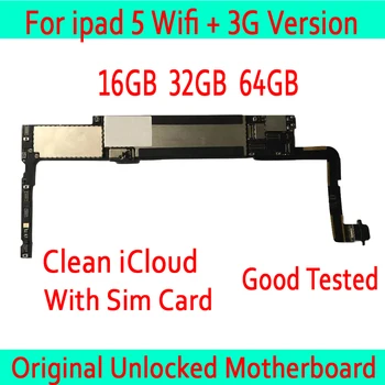 

Wifi+3G Version For ipad 5 Motherboard with Clean iCloud,Original unlocked for Ipad 5 Wifi+3G Version Logic boards with Sim Card