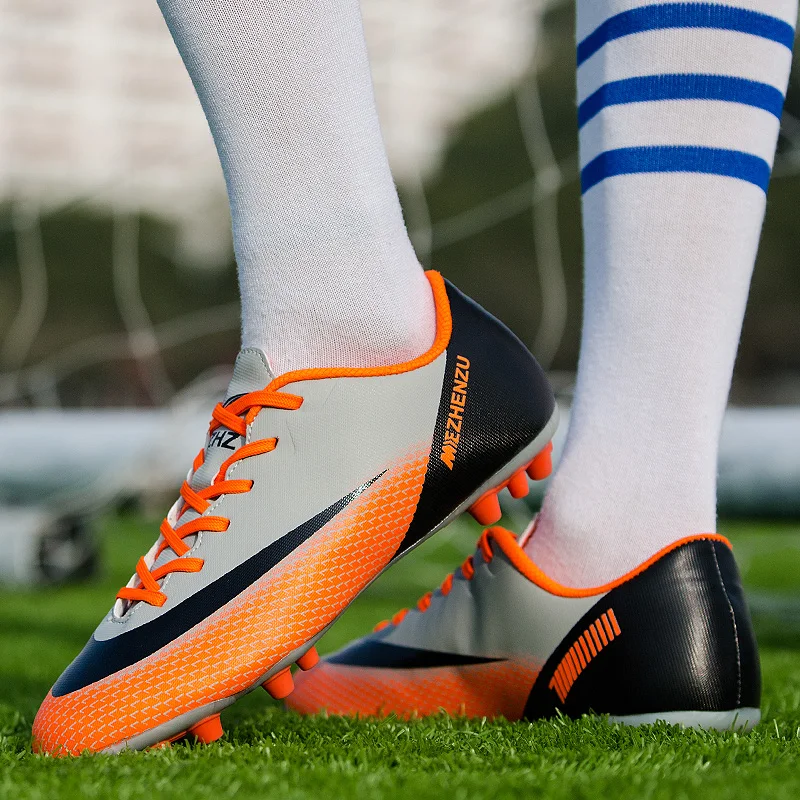 Логотип личного брэнда Имя Размер 34-44 взрослых мужчин тапки professional футбольные бутсы для детей длинный ноготь Спайк футбольные бутсы