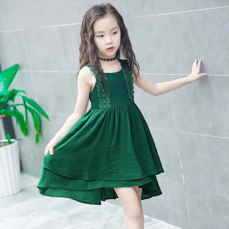 2018 spring and summer new fashion lace strap strapless girl dressed