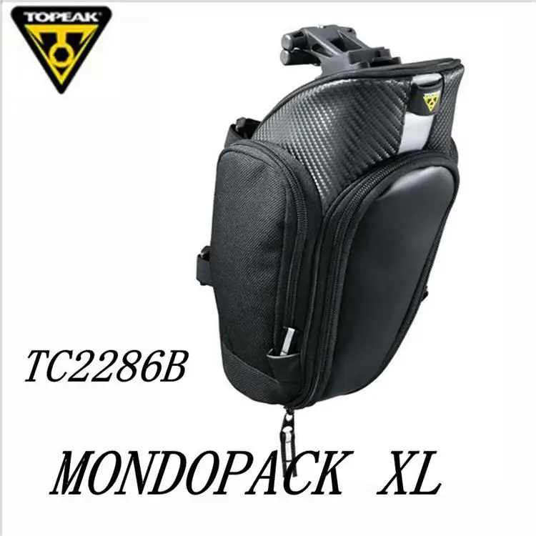Top TOPEAK TC2285B/2286B/2287B MondoPack Bike Seatpost Bag Strap Mount Saddle Bicycle Bag with Magic Strap Buckles Bike Pannier 7