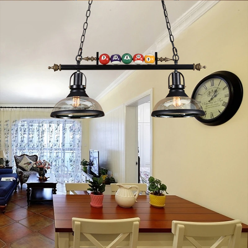  vintage pendant lights iron glass lampshade light luminaire dining room loft industrial restaurant  - 32824402744