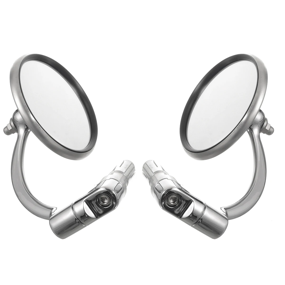 

For Cafe Racer 1Pair Chrome Round Bar End Rearview Side Mirror Adjustable CNC Aluminum Mayitr