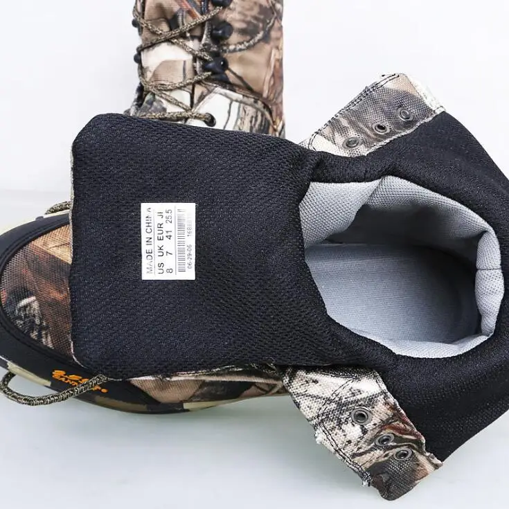 Men outdoor jungle desert hiking waterproof Boots leaf bionic camouflage spring autumn thin training hunting tactical high shoes