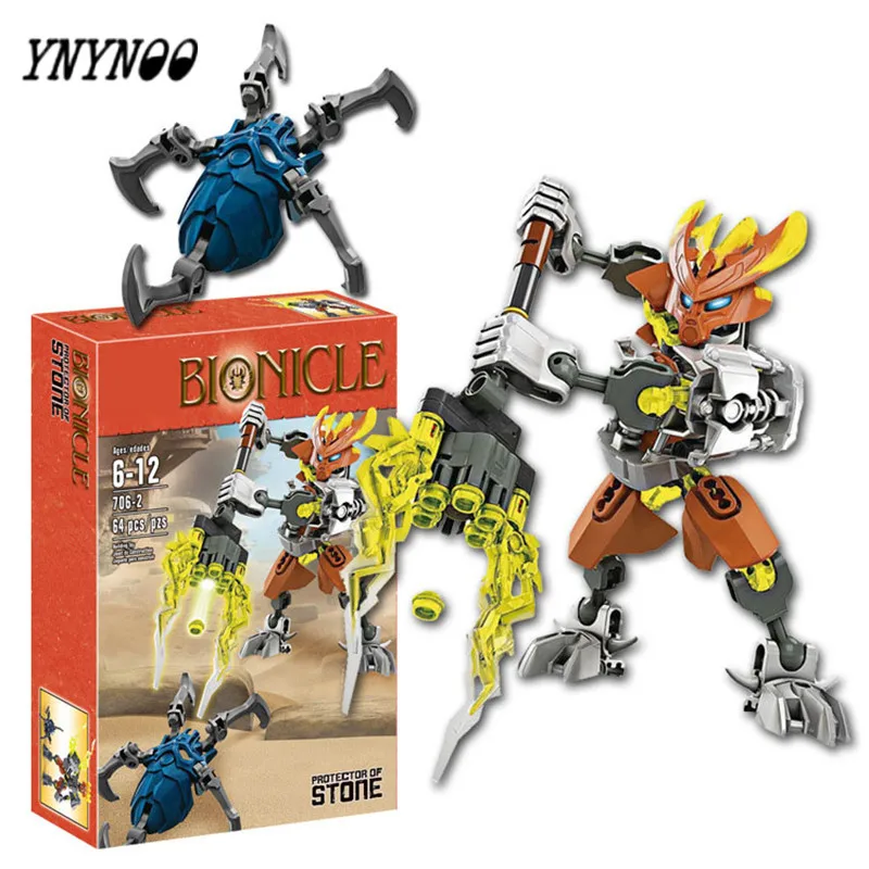 

YNYNOO Bionicle Mask of Light XSZ 706-2 Children's Protector of Rocky soil Bionicle Building Block Toys BL044