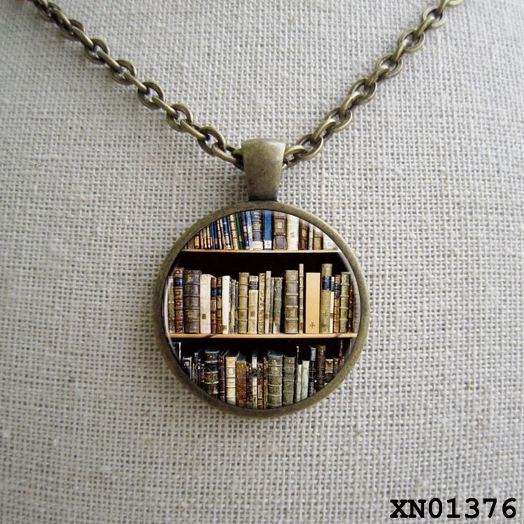 Library Book Case Necklace Vintage Style Gift for ...