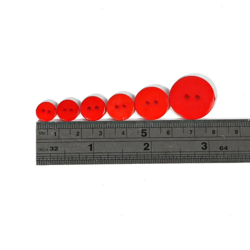 50/100pcs Kids Sewing Buttons Plastic Clothes Tools 2 Holes 9/10/11/12/15/20MM Round Shape Random Colors Garment Accessories