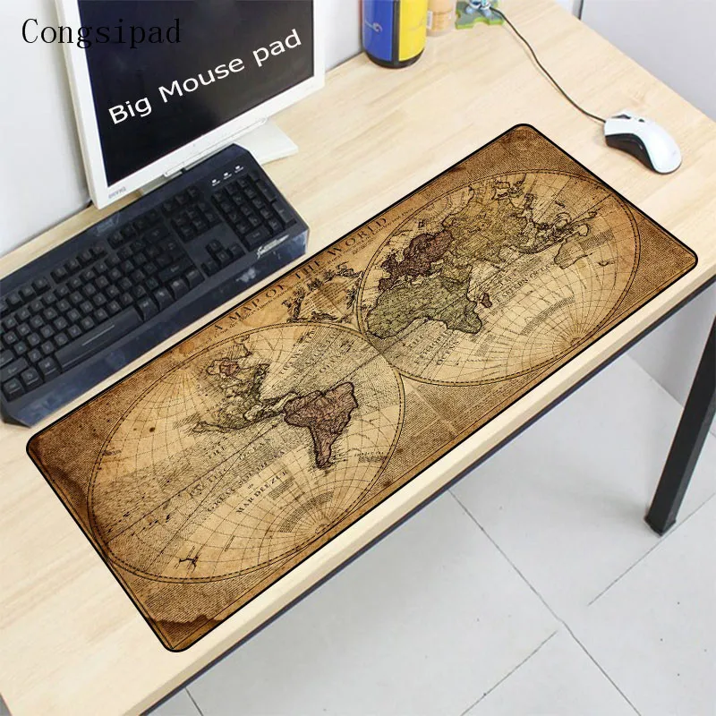  Congsipad World Map Rubber Large Lock Edge mouse mat desk mats big mousepads gaming rug XL for offi