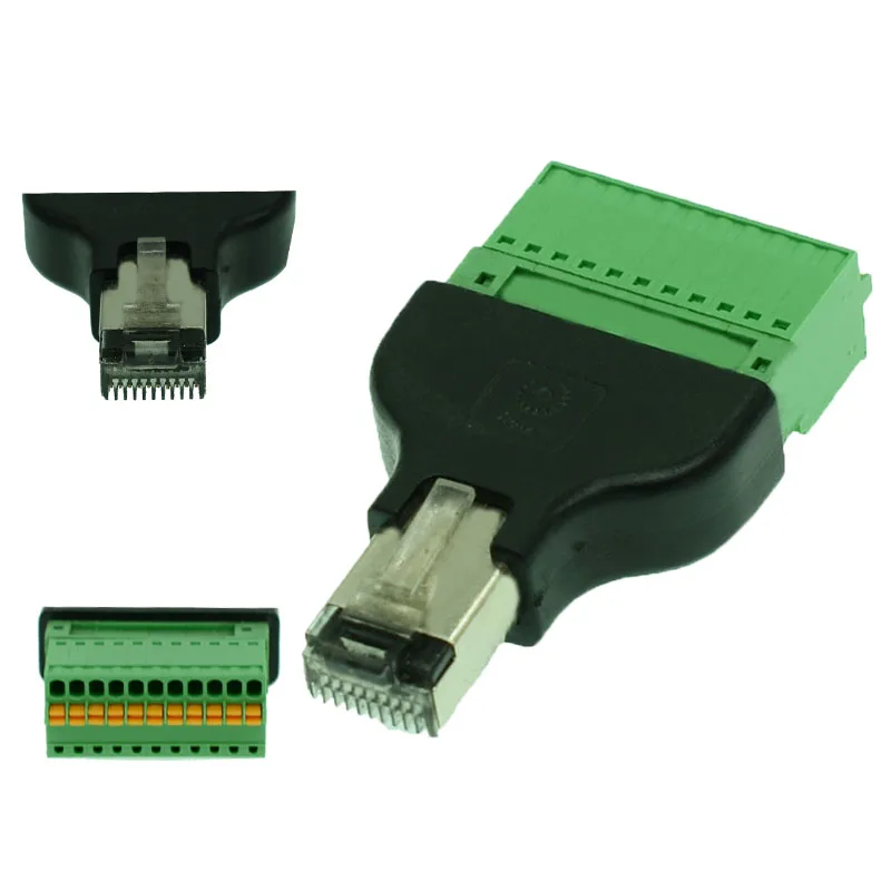 

10pcs free shipping RJ50 to SpringTerminal Adaptor RJ50 Male to 11 Pin connector RJ50 splitter for CCTV DVR