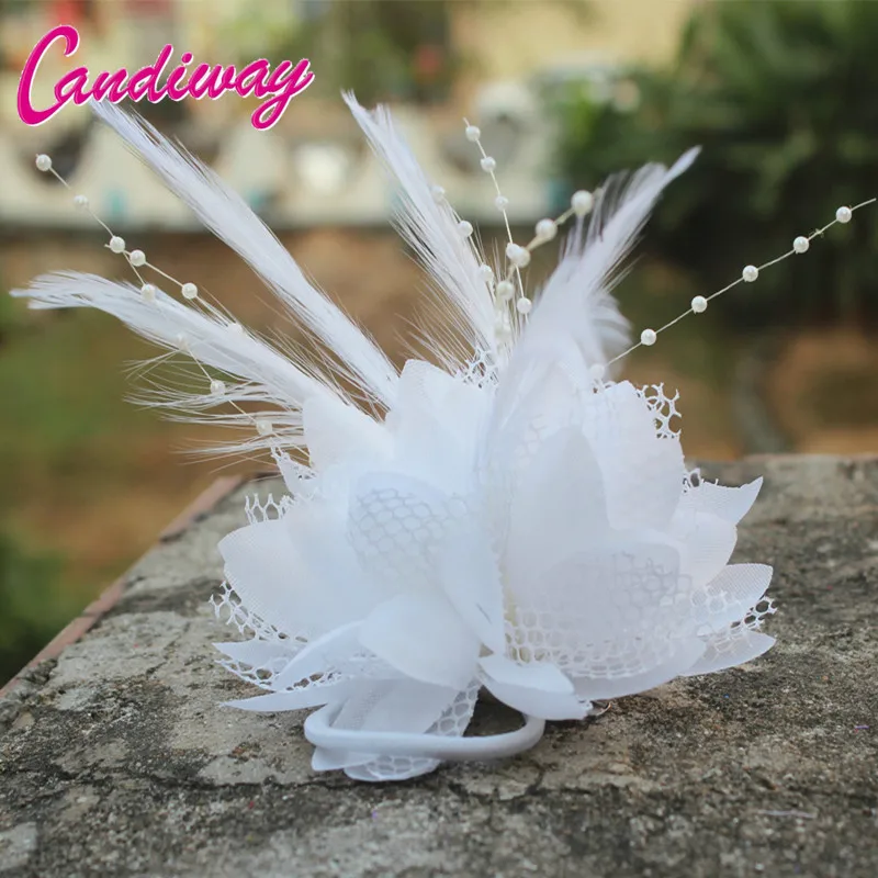 

White New Arrival Plastic Hair Clips Women Girls Wedding Hair Accessories Hairpin Wrist Cuff Elegant HeadBand New Elastic