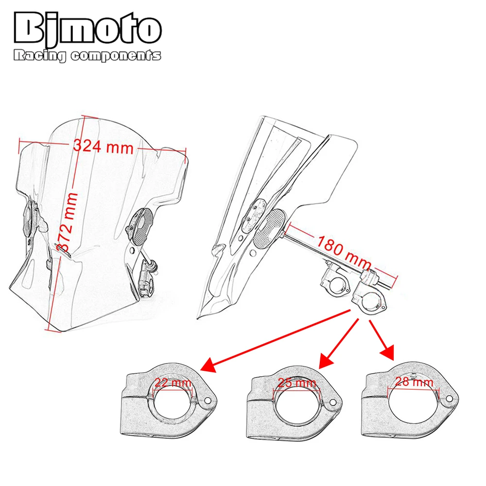 Дефлектор ветрового стекла для Kawasaki Z1000 2010- Z750 2007-2011 Z750R ZR1100 ZR7S ER-6N Aprilia Мана 850 шифер