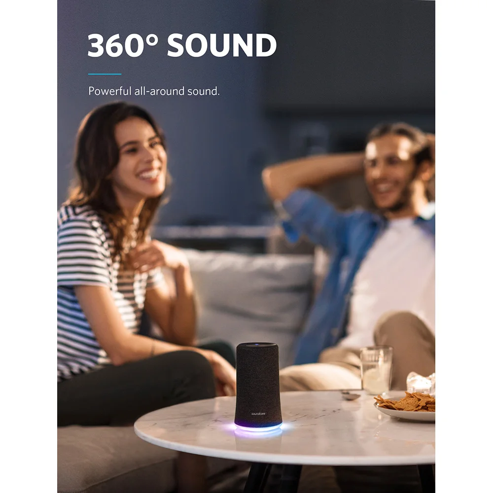  Anker Soundcore Flare Portable Bluetooth 360' Speaker with All-Round Sound Enhanced Bass Ambient LE