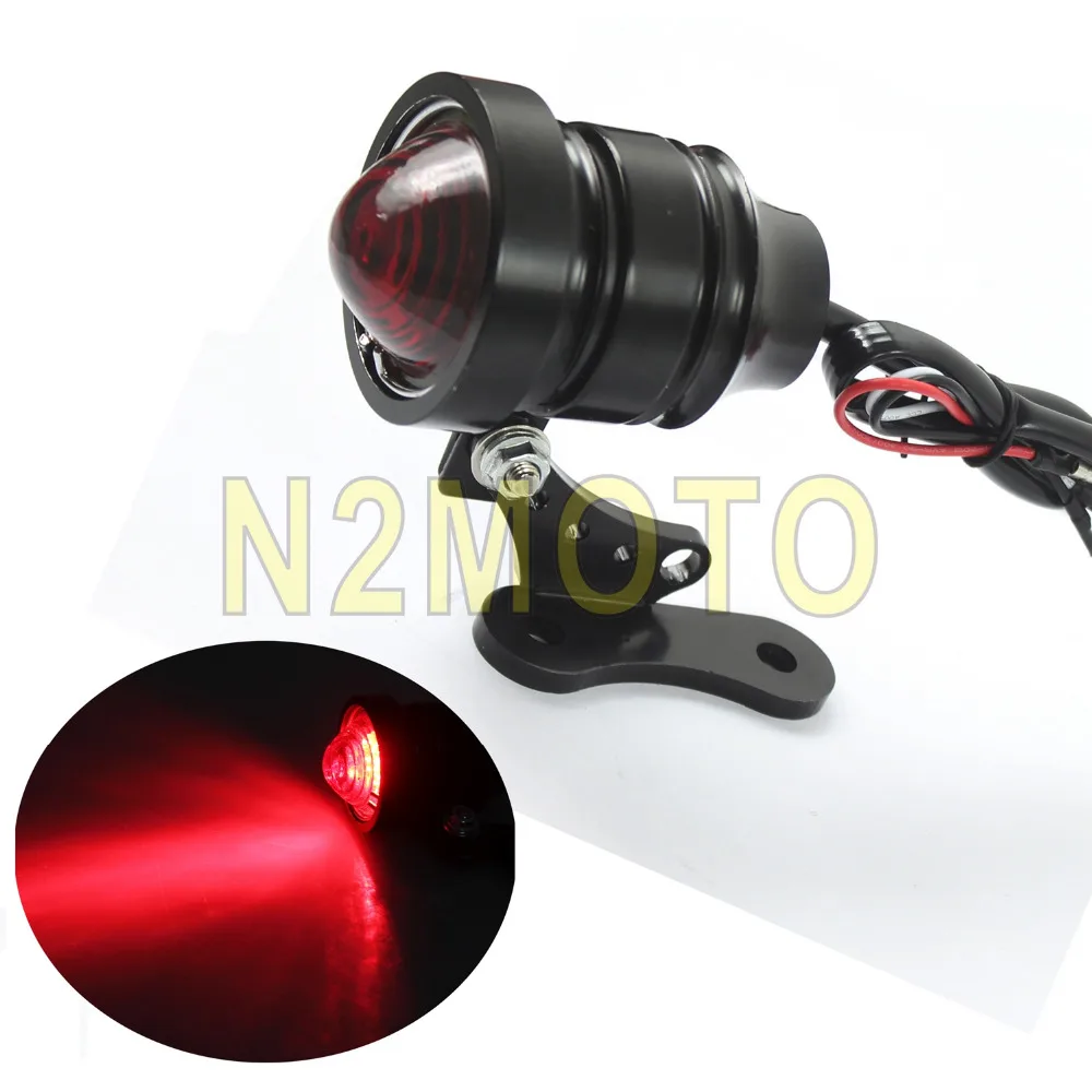 

Black Custom Lucas Motorcycle 12V LED Taillight Brake Stop Light for Harley Chopper Cafe Racer Scrambler