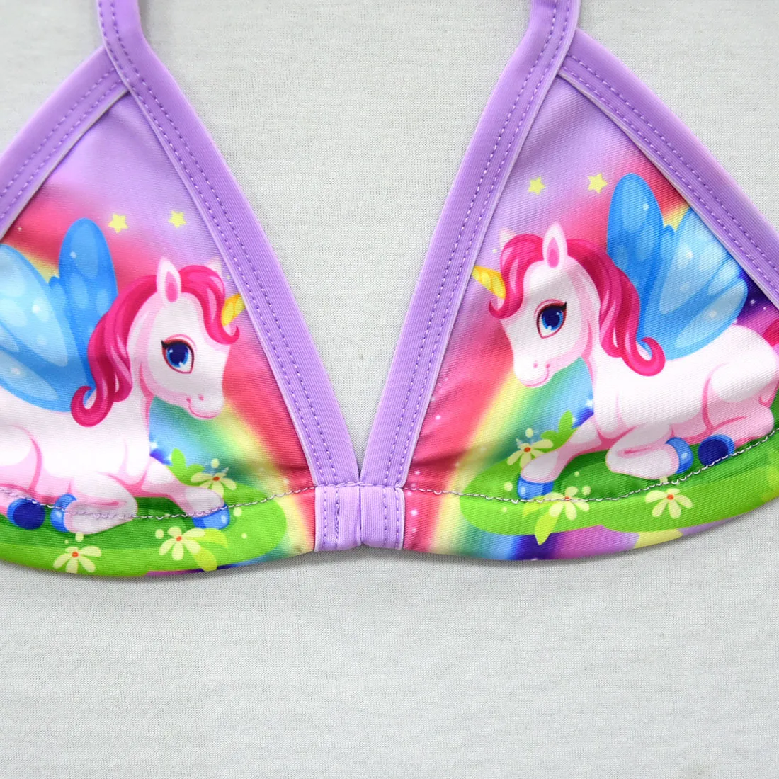 New Unicorn Girls Swimsuit Two Piece 3-12 Years Children's Swimwear Unicorn Bikini Set For Girl Swimming Beachwear G48-8073