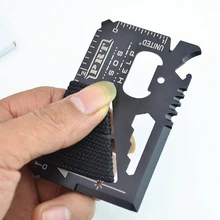 14 In 1 Outdoor Multi-purpose Knife Card Umbrella Rope Knife Survival Tool Card SOS Card Camping Tools