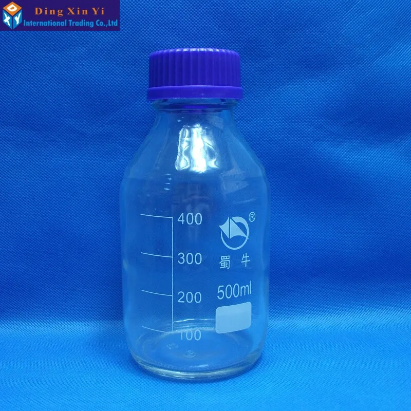 Download Drop shipping clear glass reagent bottle with blue screw ... Yellowimages Mockups
