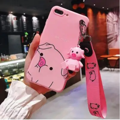 B Милый кронштейн hello kitty Cat+ ремешок чехол для iPhone 7 Чехол Xs Max 6 8 Plus X Xr мультфильм розовый Kitty Мягкие ТПУ чехлы для телефонов - Цвет: B