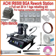 ACHI IR6500 паяльная станция с полным набором BGA reballing kit 74 шт. bga трафареты для ноутбука xbox360 ps3 WII ремонт