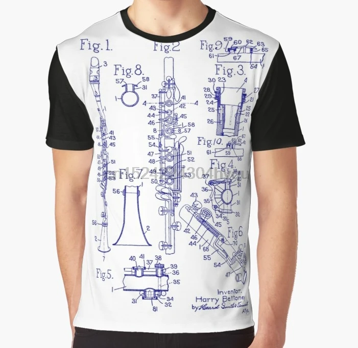 

All Over Print 3D Women T Shirt Men Funny tshirt Clarinet Graphic T-Shirt