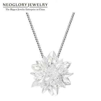

Neoglory Fashion Crystal Chain White Snowflake Design Pendants&Necklaces Hot Christmas Gifts for Women 2020 New MS