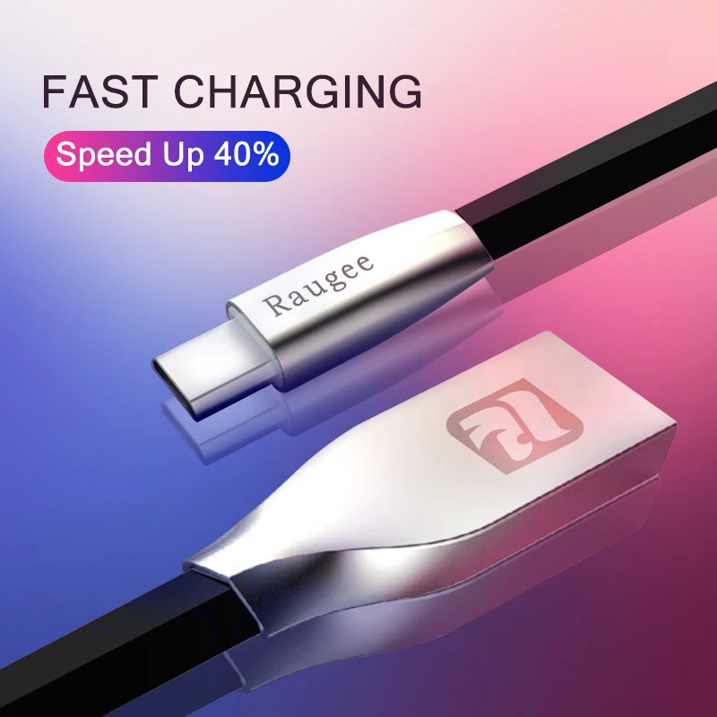 USB кабель Raugee типа C для быстрой зарядки провод телефонов Samsung Huawei Xiaomi Android|Кабели