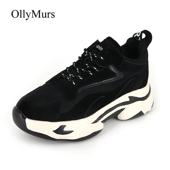 

Casual Shoes Women Fashion Brand Chunky Sneakers Platform 2019 Spring zapatos de mujer Patchwork Increased Shoes Breathable