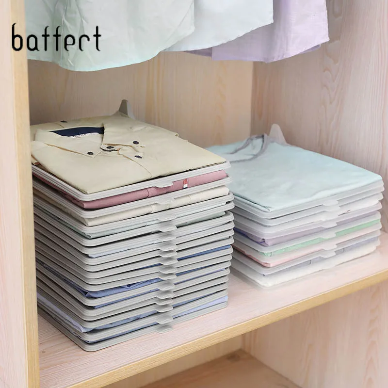 

5pcs Wardrobe partition storage rack Creative Clothes Storage Holders Pants Clothing folding finishing Racks Organization