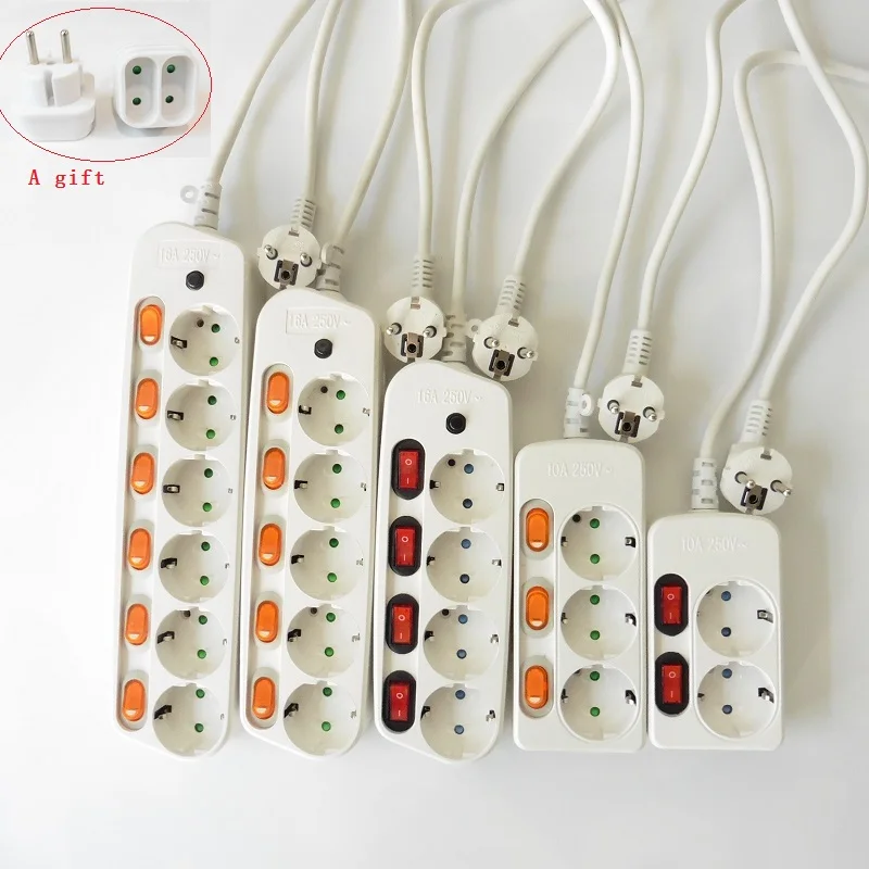 Eu Plug Power Socket 10 16a Overload Protection Power Board Extension Socket Eu Power Strip 2 3 Eu Plug Power Socket 10 16a Overload Protection Power Board Extension Socket Eu Power Strip 2 3