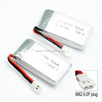 

3.7V 1S 750mAh 25C LiPO Battery MX2.0-2P plug for Mini FPV Drone micro Quaccopter RC Model Helicopter Airplane