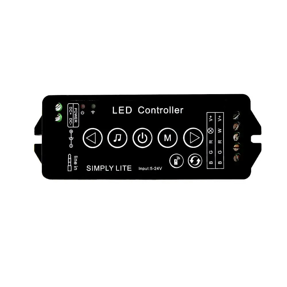 Новый музыкальный РЧ-полосный светодиодный контроллер музыкальный звуковой датчик 5-24 в пульт дистанционного управления с настенный