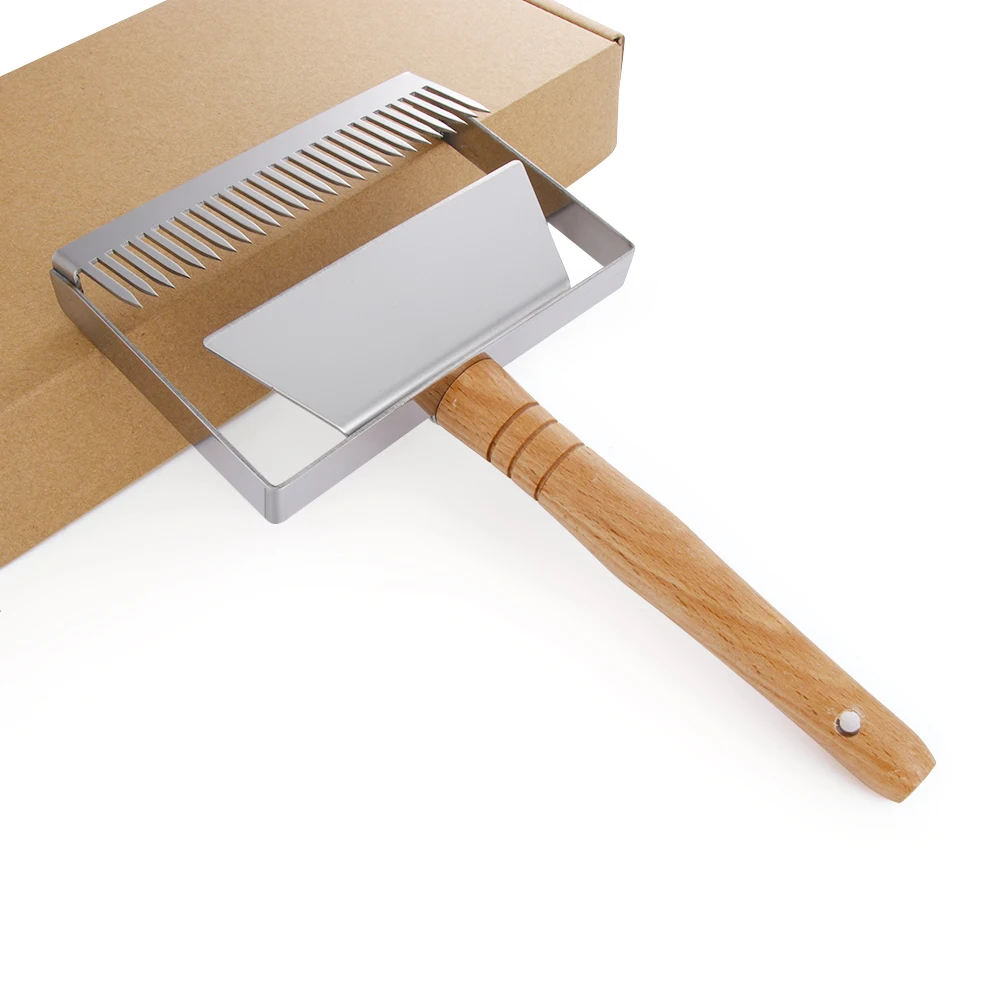 

26 pins Uncapping Fork Iron Honeycomb Honey Scraper Wooden Handle Apiculture Equipment Uncapping fork Beekeeping Tool