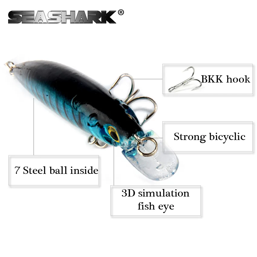 SEASHARK 10 цветов 1 шт. блесны пескари 13 г 11 см Рыбалка приманки искусственные