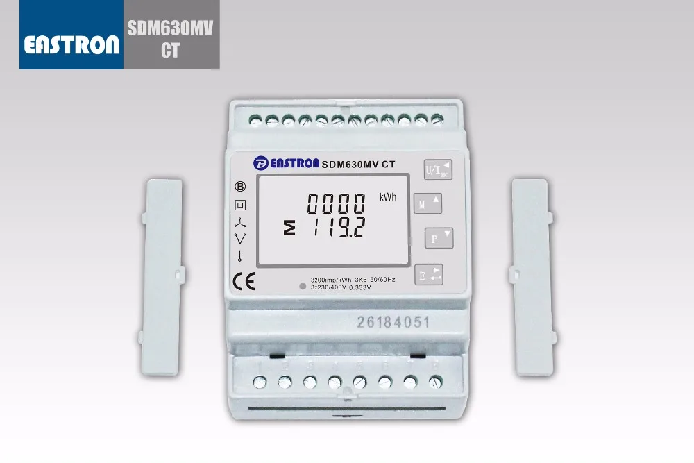 SDM630MV CT, 0,333 V CT подключен, 220 V/230 V, Многофункциональный измеритель, трехфазный счетчик энергии на din-рейке, анализатор мощности(din-рейка