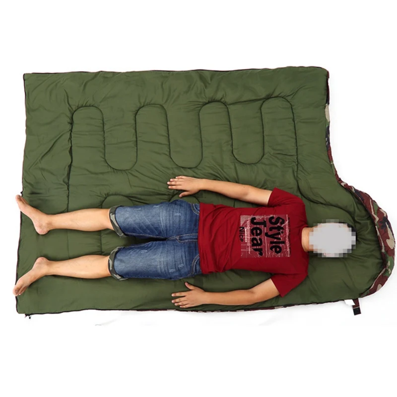 Спальный мешок для взрослых 15 ~ 5 градусов Конверт Стиль камуфляж водонепроницаемый теплый путешествия с капюшоном спальные мешки для