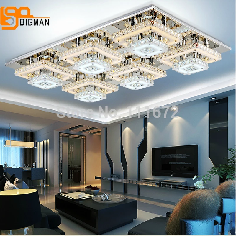 

Promotion sales new crystal LED chandelier living crystal lights 2 layers warmwhite+white modern lamp