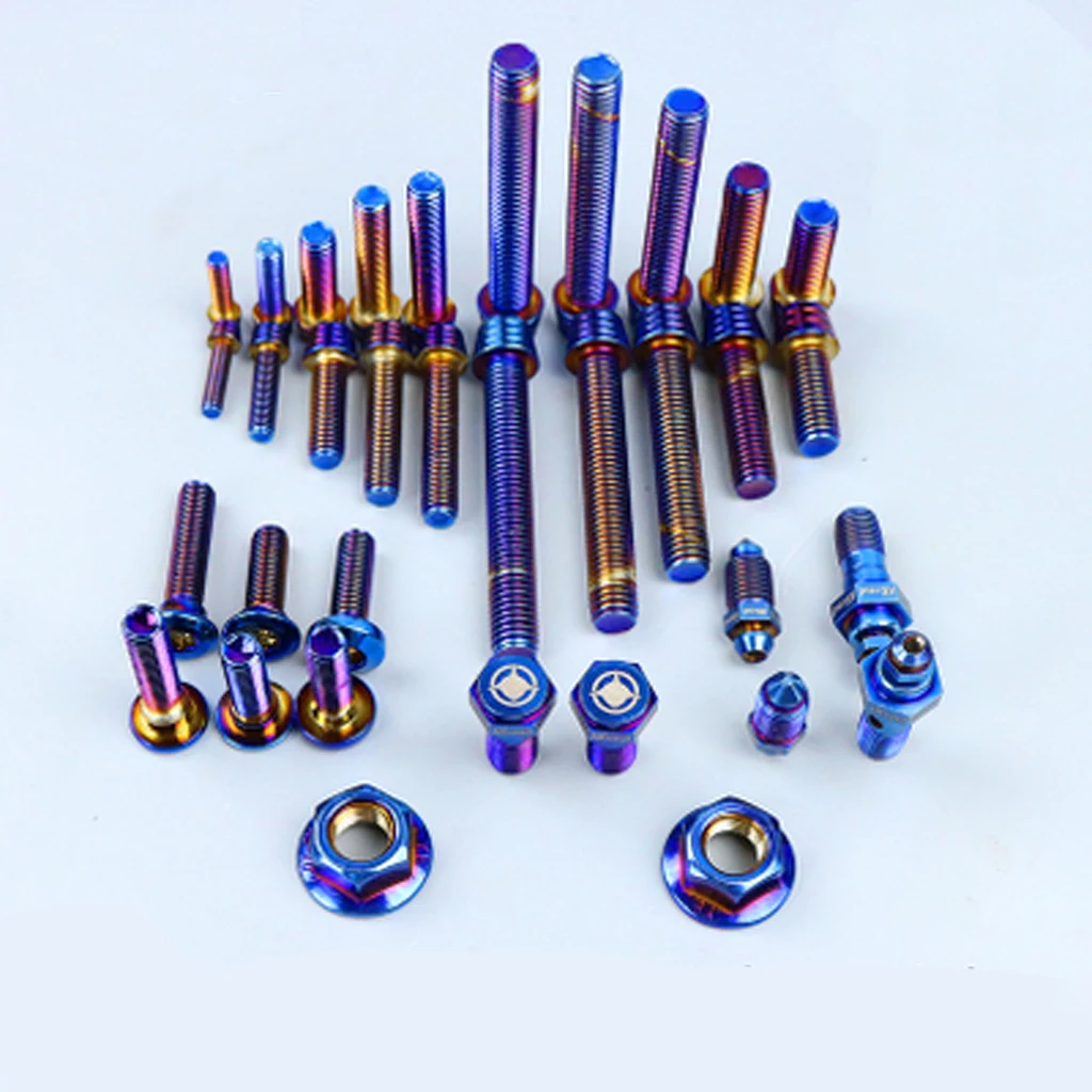 

8 pce for M8 Color titanium Motor disk transfer code large abalone big radiation brake caliper exhaust nozzle fixing screw