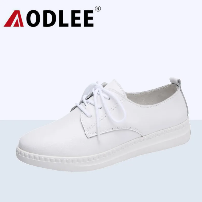 

AODLEE Women Shoes 2018 New Fashion Summer Breathable Leather Shoes Woman Flats Shoes Fashion Sneakers Women Tenis Feminino