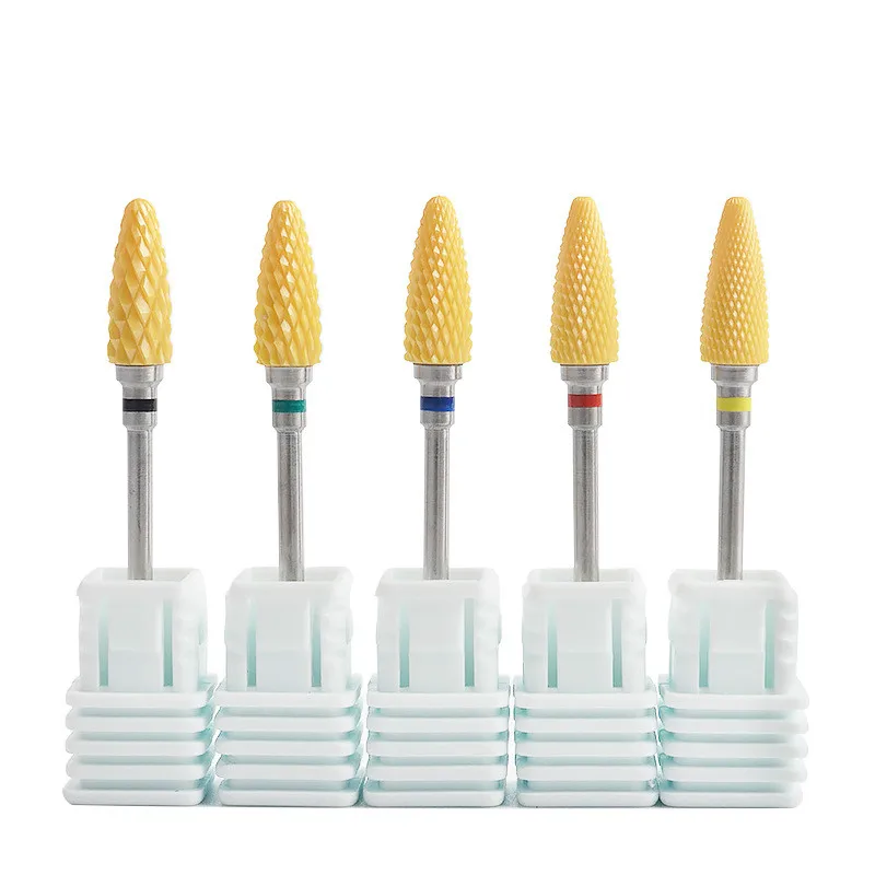 

1pcs Electric Device Machine Accessory Clean Tool Ceramic 3/32"Yellow 5 types Nail Art Drill Bits