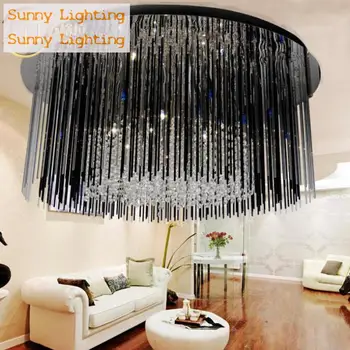 

Bedroom Novelty Black glass rod Ceiling Lamp Bar Purple glass Crystal Lamp G4 Led Luminaria Living Room kitchen ceiling lights
